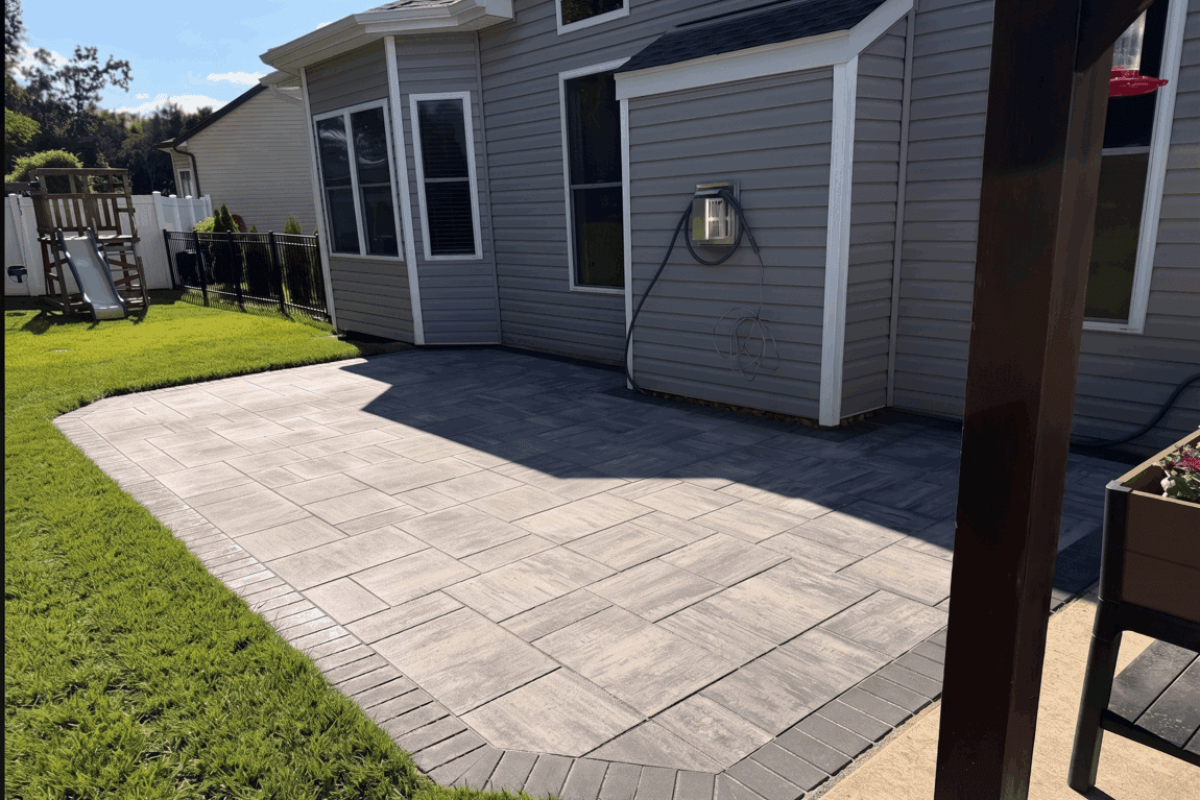 New paver patio + Drainage issue fixed in St. Louis