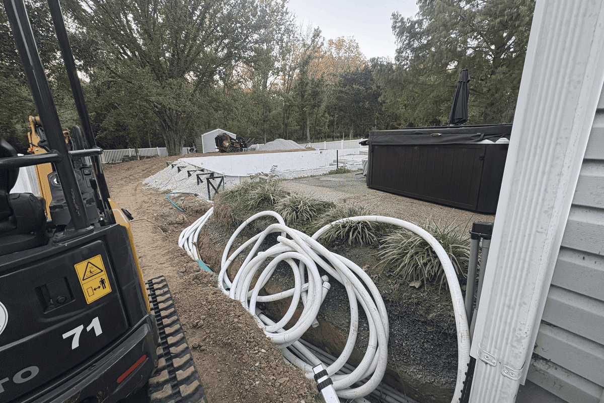 we were building a pool that needed a retaining wall also needed to expand that pool pump area