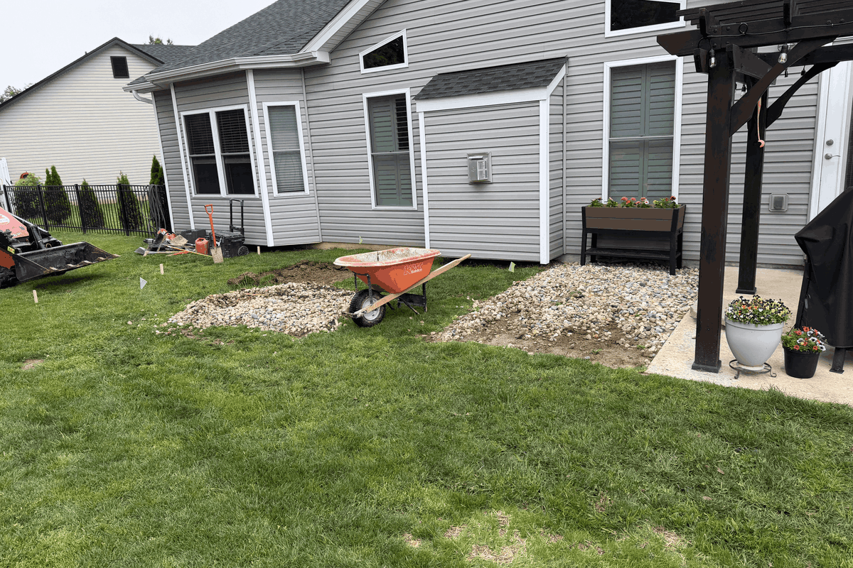 paver patio & Drainage project in st louis