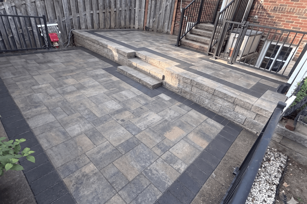Removed old paver patio with tight access, delivering a clean new paver patio