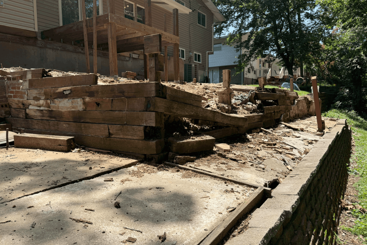 retaining wall before