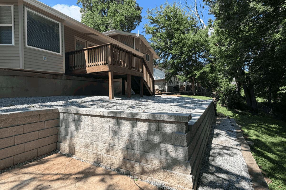 town and country retaining wall installation